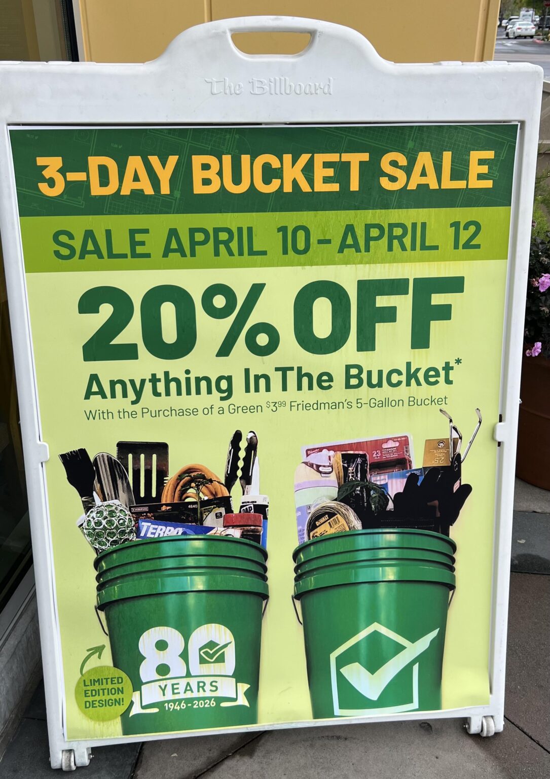 Bucket sale!