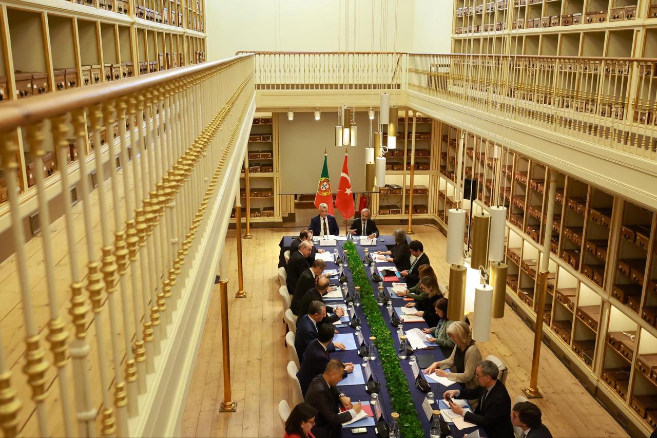 Officials from Türkiye and Portugal hold talks during the fifth session of the Joint Economic and Trade Committee (JETCO) in Lisbon, Portugal, April 8, 2026. (Photo via X@omerbolatTR)