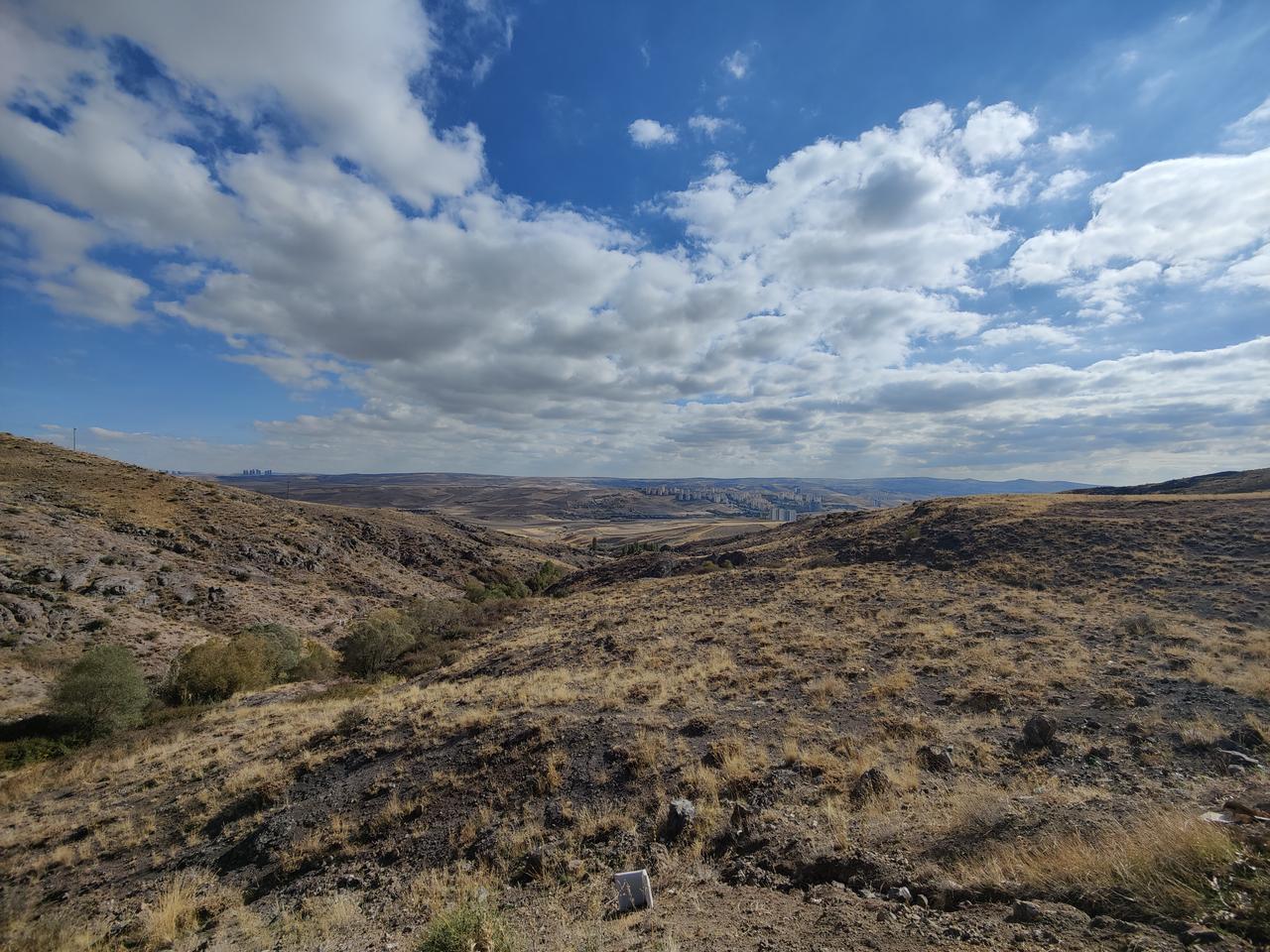 A steppe landscape is seen on the outskirts of Ankara, Türkiye, with skyscrapers visible in the distance, in an undated Adobe Stock photo. (Adobe Stock Photo)