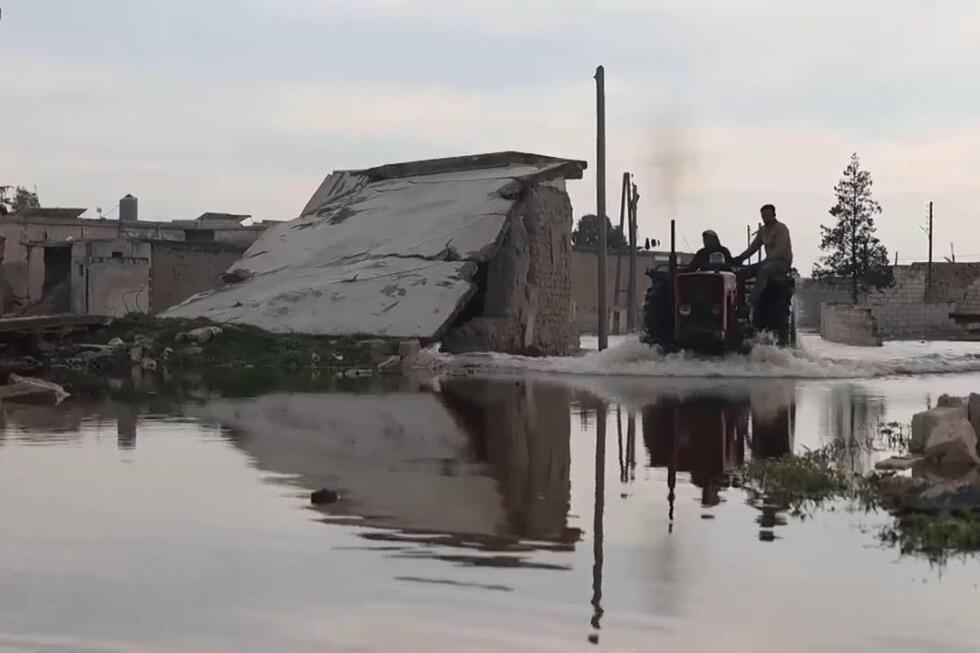 Flooding from rising Al-Siha Dam waters submerges villages in northwest Syria