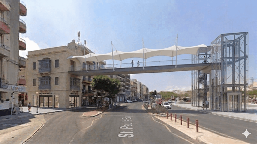 Msida pedestrian bridge...