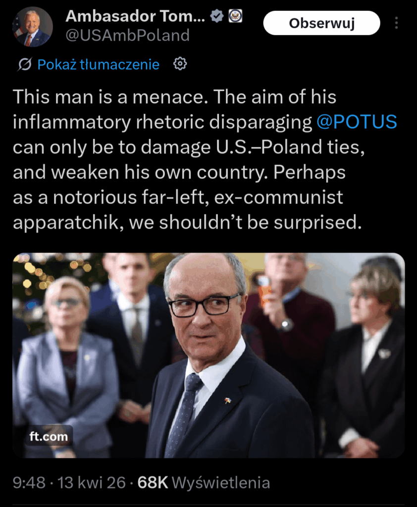 Ambasador USA about Marshal of the Sejm