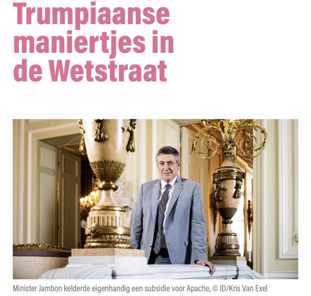 Trumpian mannerisms in Wetstraat