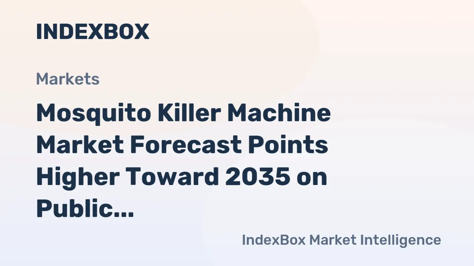Mosquito Killer Machine Market Forecast Points Higher Toward 2035 on Public Health and Urbanization Trends - News and Statistics