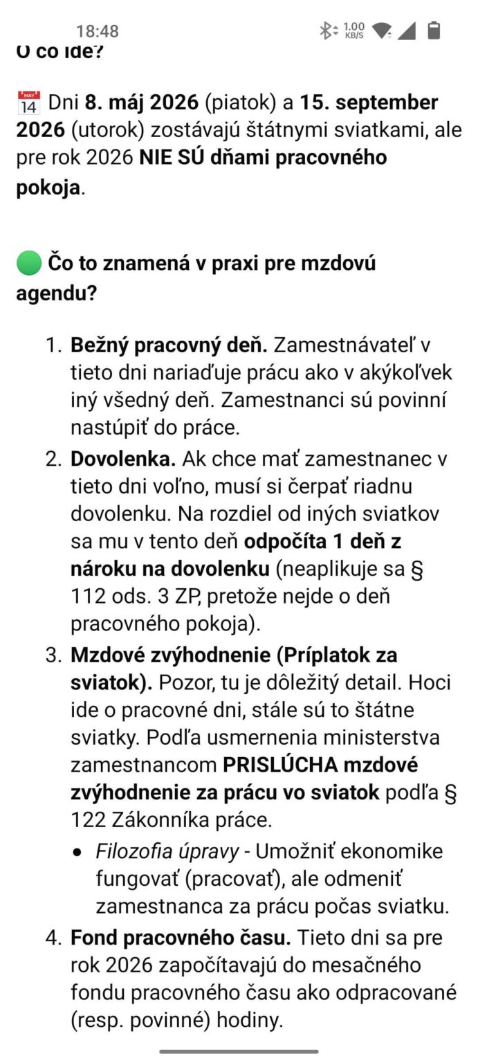 MPSVR's opinion on new non-holidays (May 8): summary.