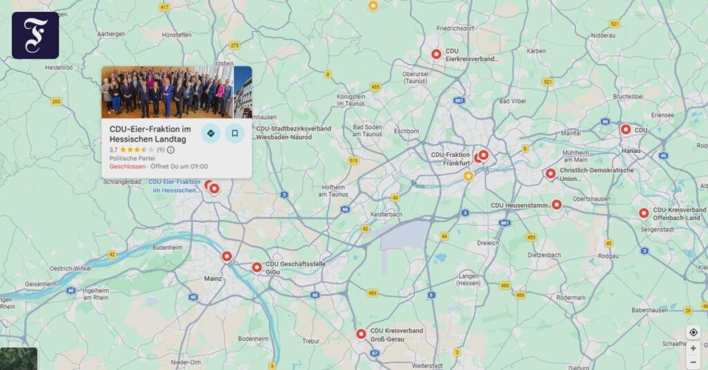 CDU on Google Maps: Many branches renamed Eierhaus