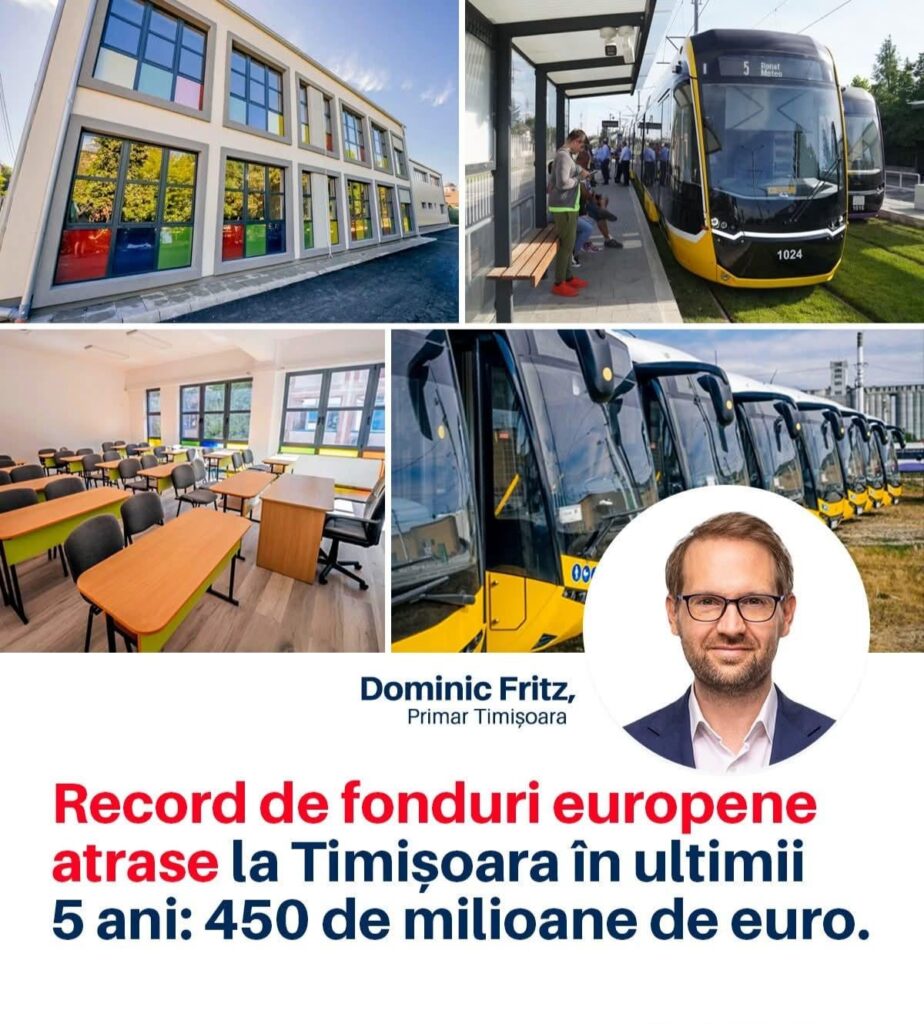 European funds of almost half a billion euros, attracted so far by Timișoara