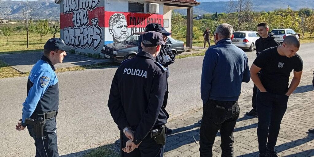 Prevented removal of the mural of the criminal Praljko in Mostar with threats and curses