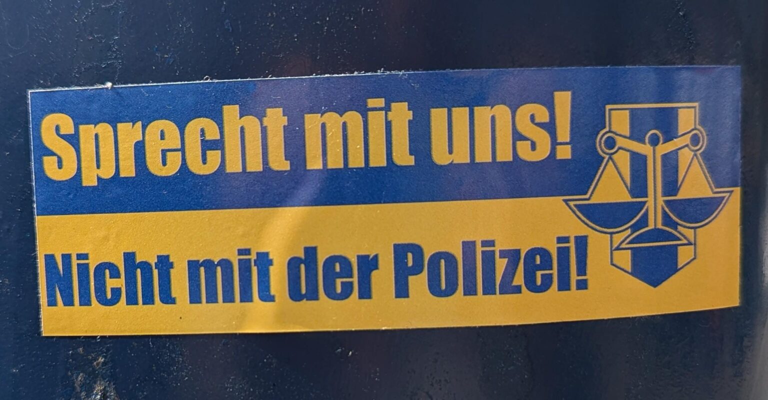Weird sticker, telling us not to call police?