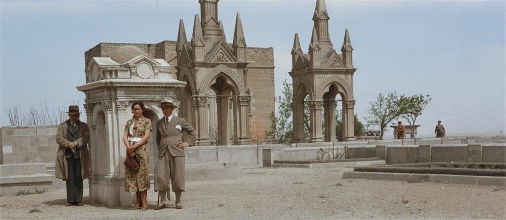 Lithuanian journalist Vincas Ujdavinis in 1932 at the Christian cemetery near Baku Dağüstü (means Mountain Top) Park
