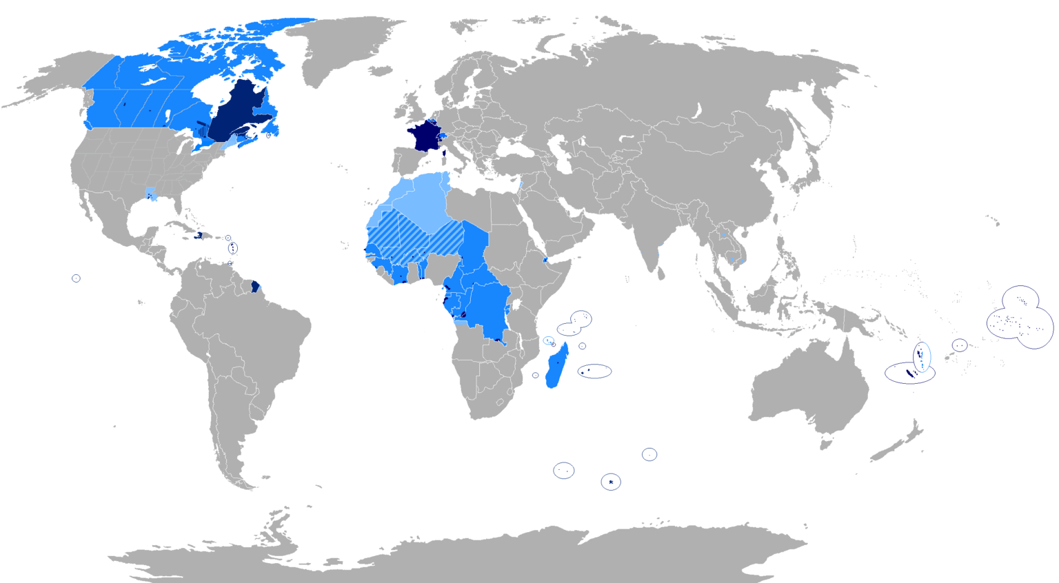 Map of the french speaking world