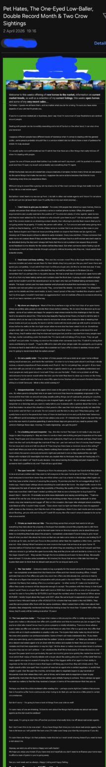 Most Unhinged REA Newsletter