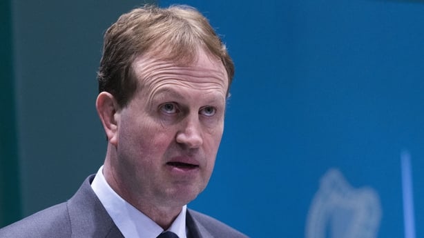 Jim O'Callaghan speaking to the media in Government Buildings