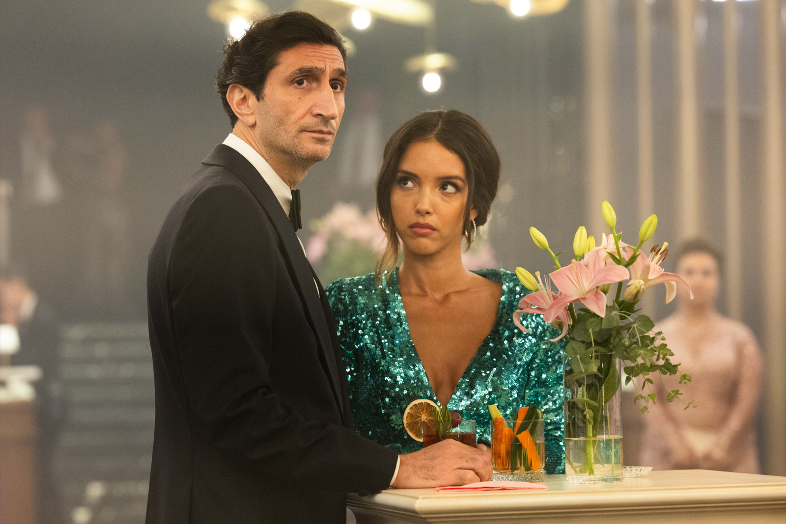 A production still from Tarik Saleh's Eagles of the Republic featuring actors Fares Fares and Lyna Khoudri