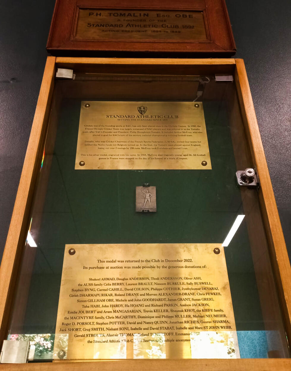 Standard Athletic Club are the proud owners of the Olympic cricket runners-up medal awarded to their former member Arthur McEvoy, which, rather incredibly, they purchased on eBay in 2022