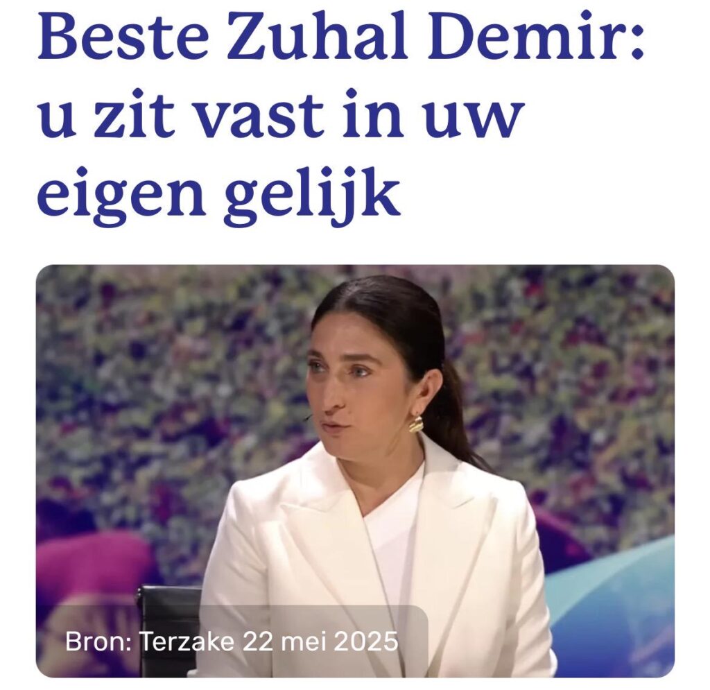 Dear Zuhal Demir: you are stuck in your own right