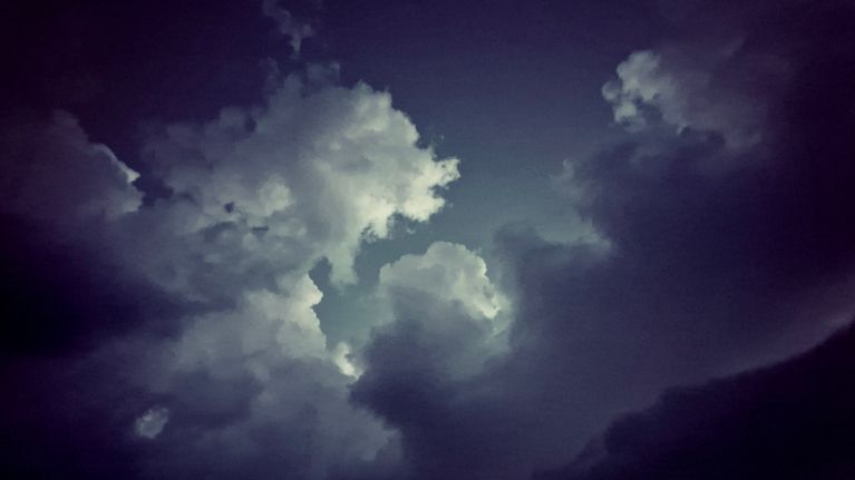 Dark storm clouds in the sky.