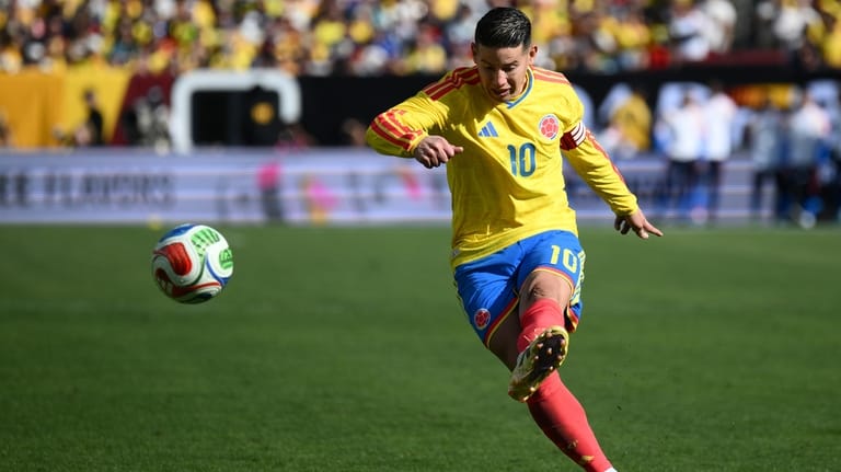 Colombia midfielder James Rodríguez (10) in action during the second...