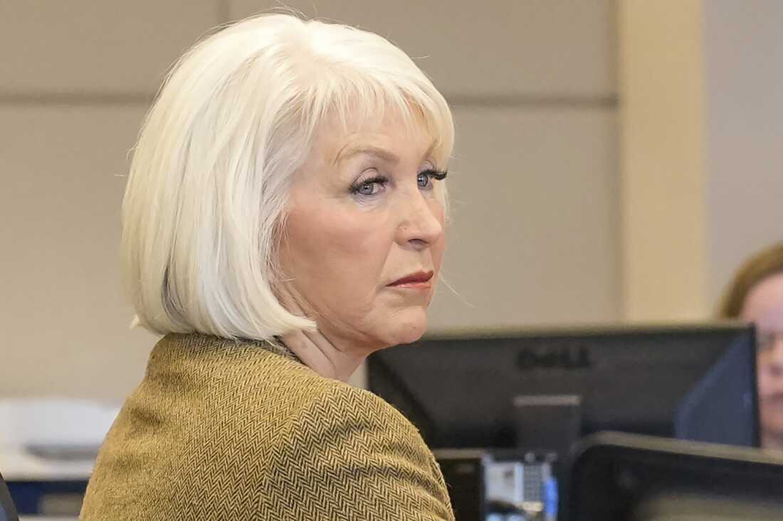 Tina Peters, former Mesa County, Colo., clerk, listens during her trial on March 3, 2023.