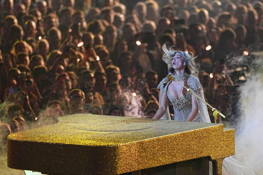 Delta Goodrem from Australia performs the song "Eclipse" during the dress rehearsal for the Grand Final of the 70th Eurovision Song Contest in Vienna, Austria, Friday, May 15, 2026.