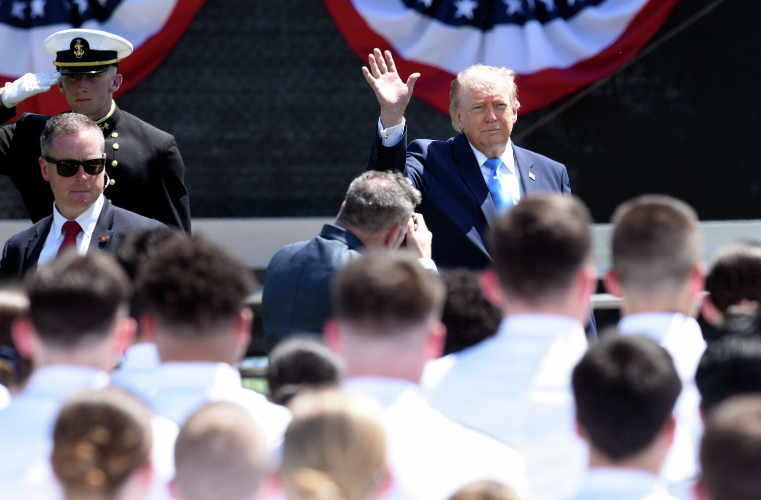 Trump speaks to Coast Guard Academy graduates in New London