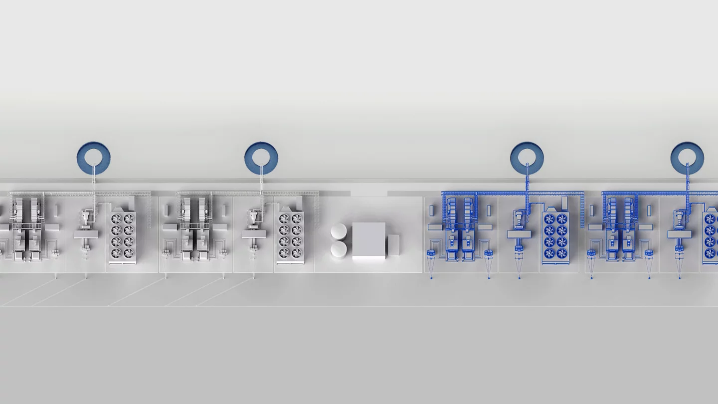 Top view of the hybrid plant