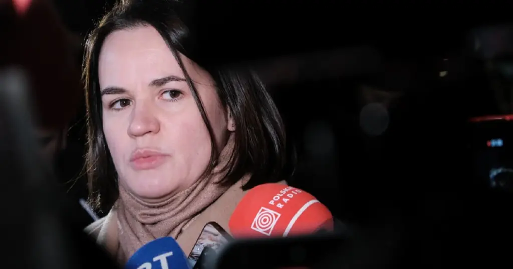 Exiled Belarus opposition leader in Kyiv on solidarity trip