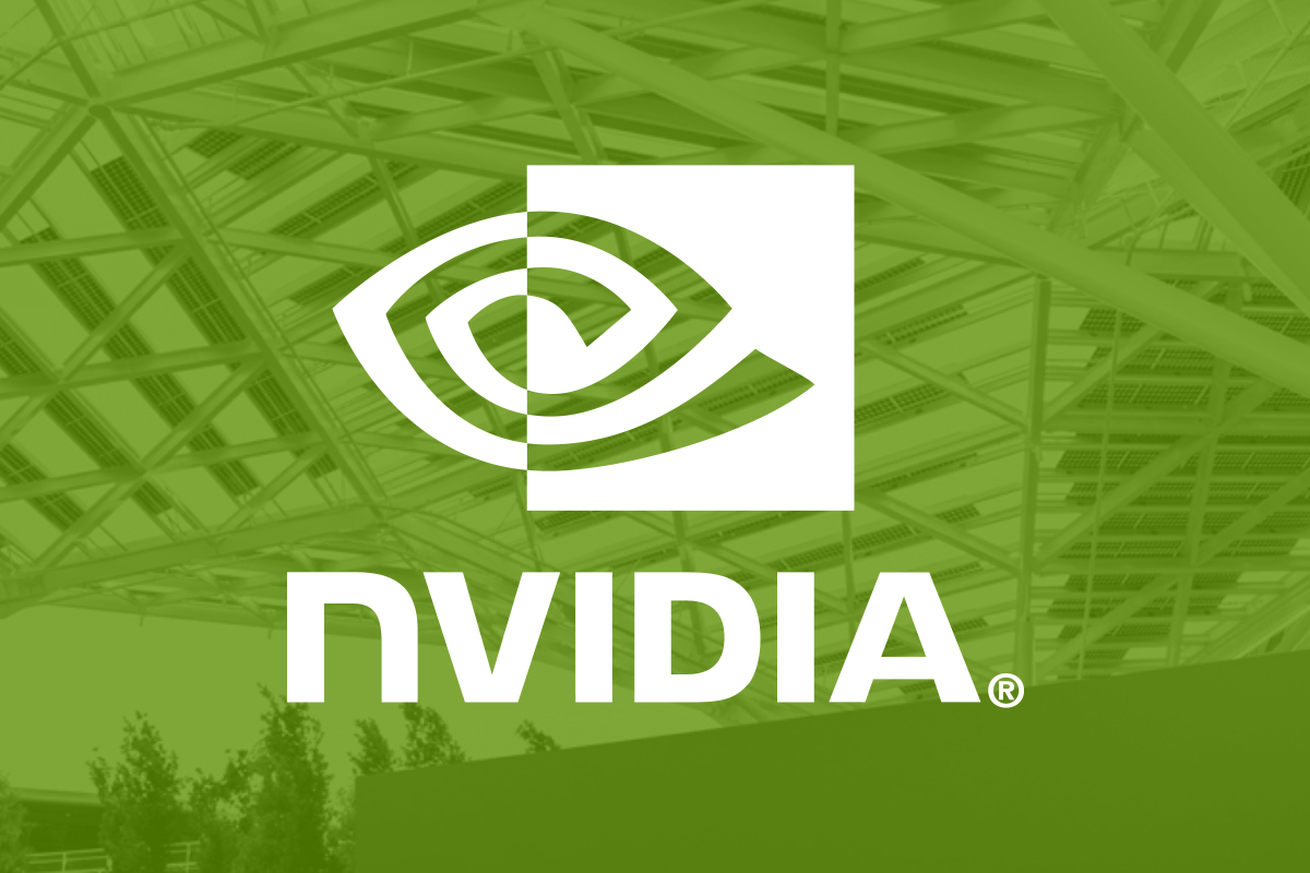 The Nvidia logo against a green background.