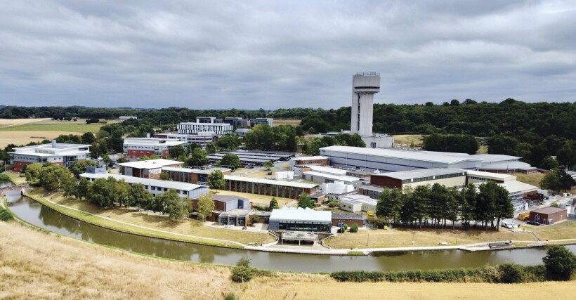 Aerial photo of a research campus.