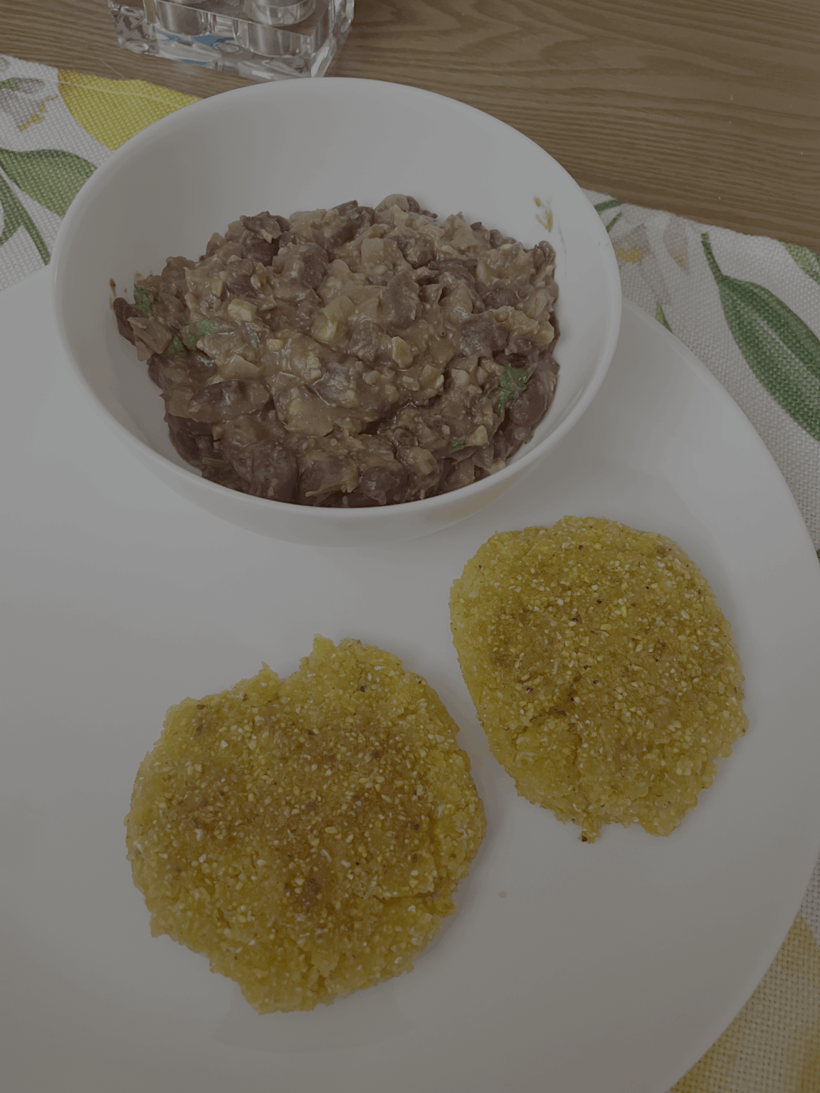 My girlfriend and my first attempt at lobio and mchadi. (American)