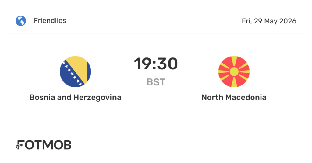Bosnia and Herzegovina vs North Macedonia Bosnia and Herzegovina vs North Macedonia
