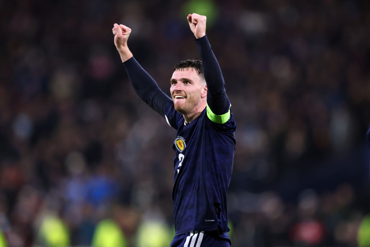 Andy Robertson wearing Scotland kit