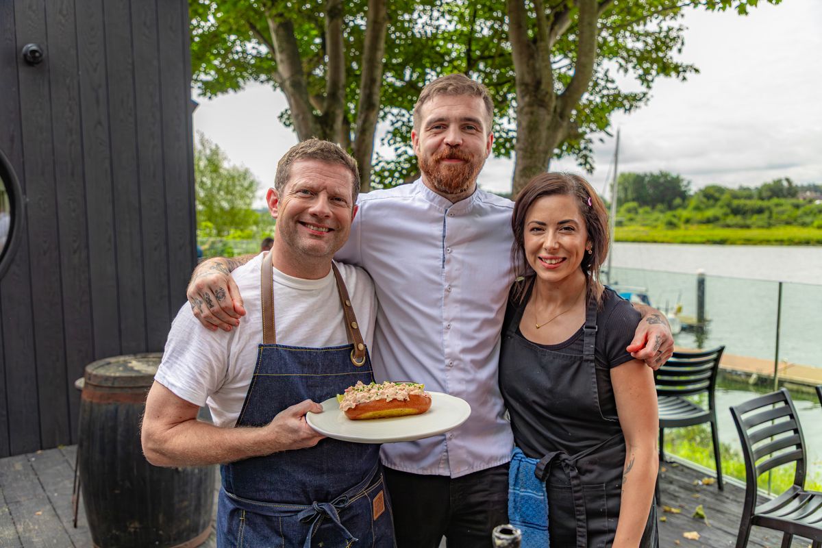 Dermot with Stevie and Rebekah McCarry, the owners of Lir restaurant