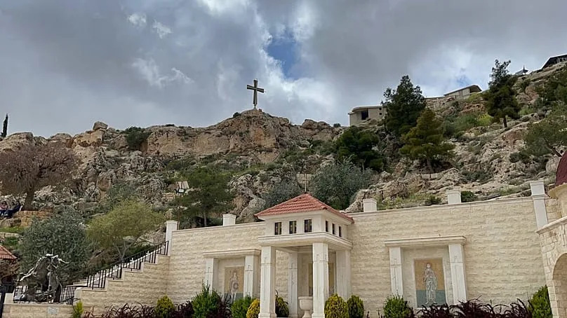 A view of the mountains around St George's Monastery in the town of Saydnaya