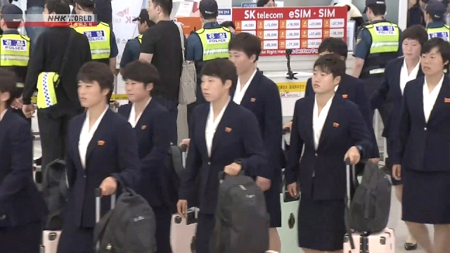 North Korean women’s soccer club arrives in South Korea for AFC match North Korean women's soccer club arrives in South Korea for AFC match