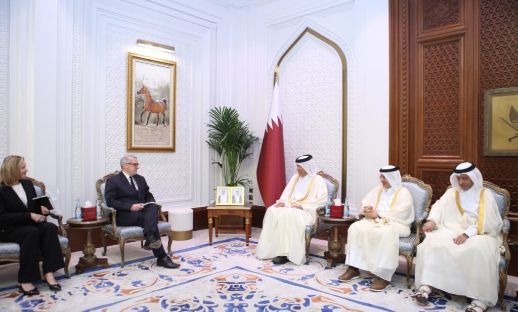 Speaker of Shura Council meets Ambassadors of Georgia and Finland Speaker of the Shura Council H E Hassan bin Abdullah Al Ghanim meeting Ambassador of Finland to Qatar H E Juha Mustonen.
