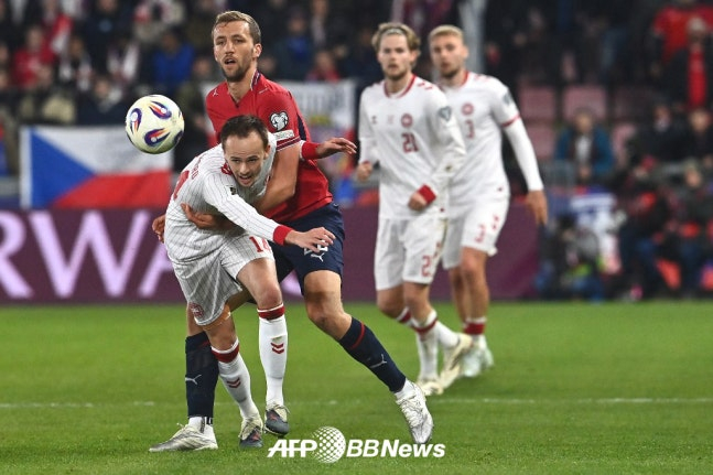 A scene from the 2026 FIFA North, Central America and Caribbean World Cup European play-offs Final D match between the Czech Republic and Denmark held at Stadion Letná in Prague, Czech Republic. /AFPBBNews=NEWS1