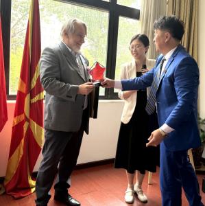 Ambassador Sashko Nasev receiving GFA trophy