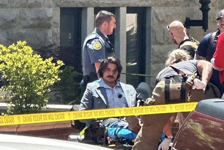 Videos + photos show aftermath of shooting involving streamer "Chud the Builder" lifted on gurney in Clarksville, TN (May 13, 2026)