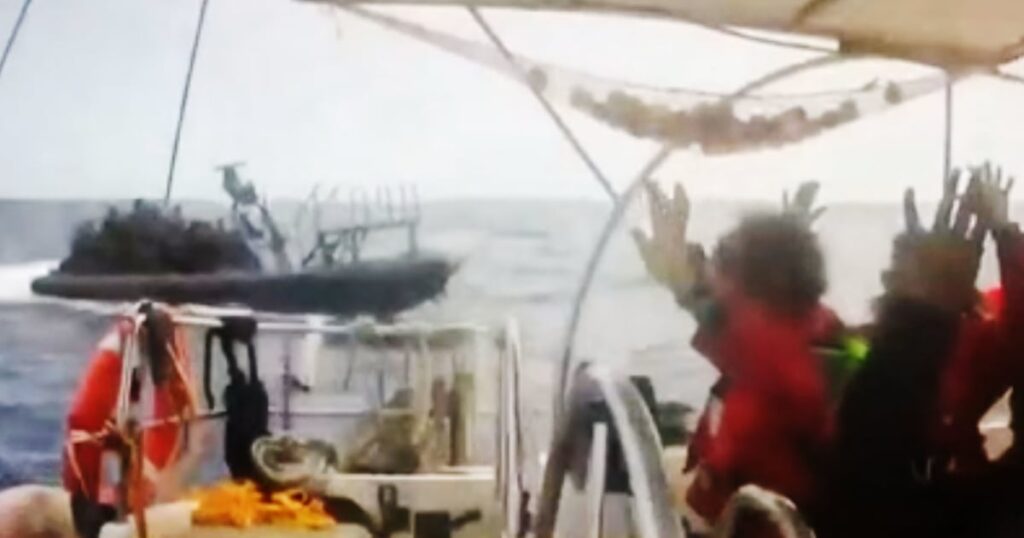 Israeli troops intercept a flotilla off Cyprus as it tries to breach the Gaza blockade Israeli troops intercept a flotilla off Cyprus as it tries to breach the Gaza blockade