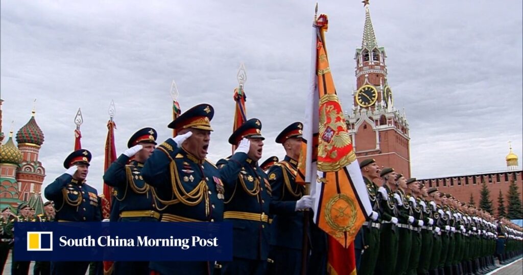 Russia’s Putin criticises Nato’s support for Ukraine at Victory Day parade in Moscow