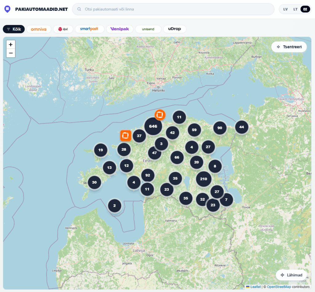 Made parcel locker map for the Baltics - looking for feedback on Estonian data