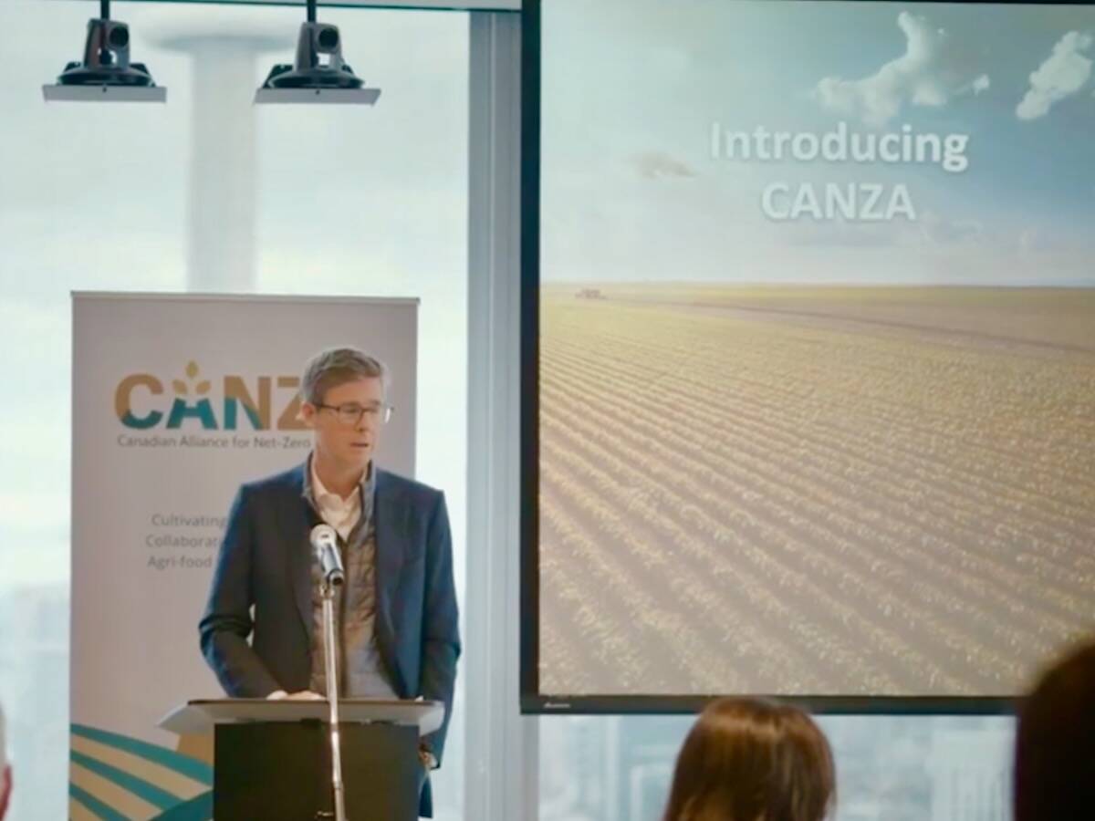 Galen Weston at the launch of CANZA in 2023. CANZA video screengrab via YouTube