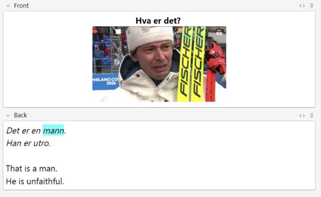 I am learning Norwegian by making flashcards. Do you think this will get me fluent fast? ❤️