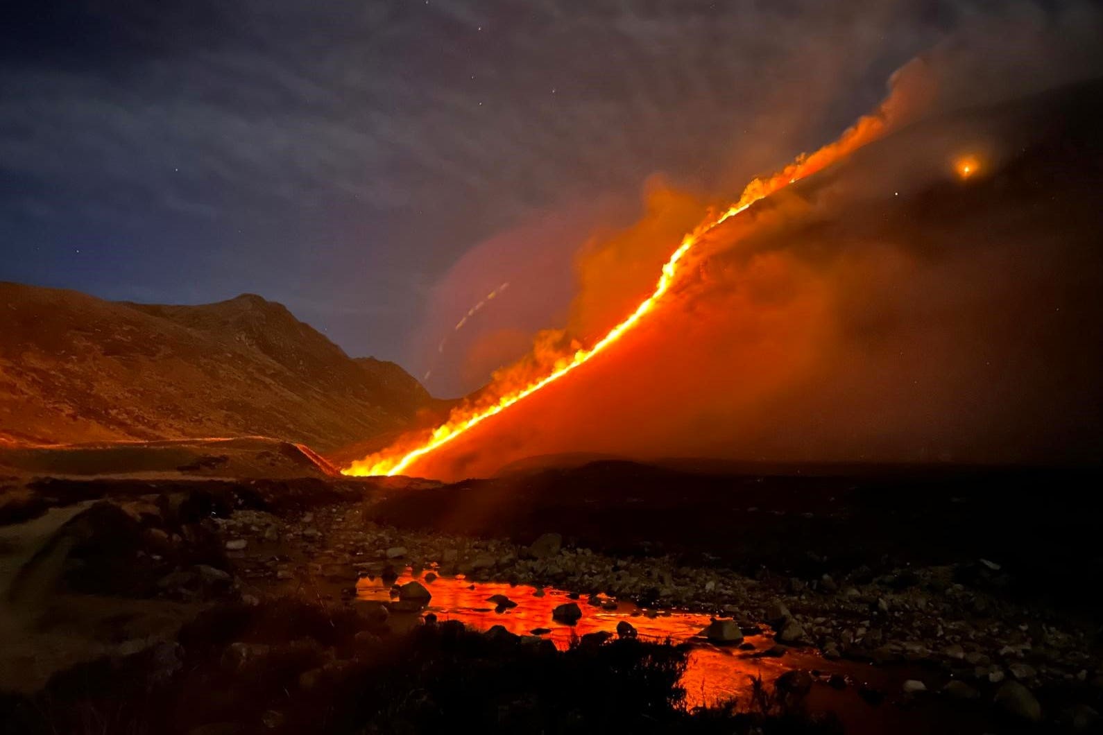 A wildfire on the Isle of Arran in Scotland