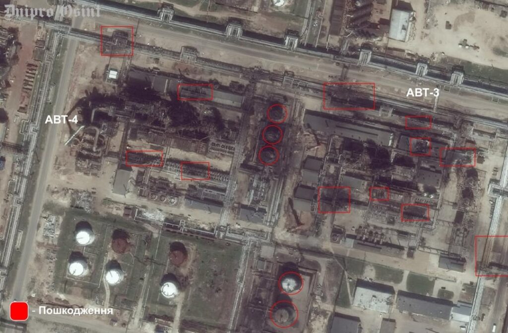 New high-res satellite images of the May 15 Ryazan refinery strike show more damage than first thought. 90-100% of refining capacity is out, Dnipro Osint reports.