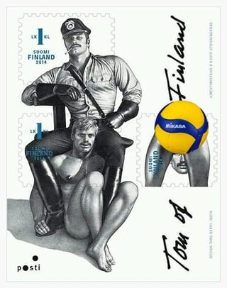 Finnish stamps from 2014, artist: Tom of Finland (Touko Laaksonen)