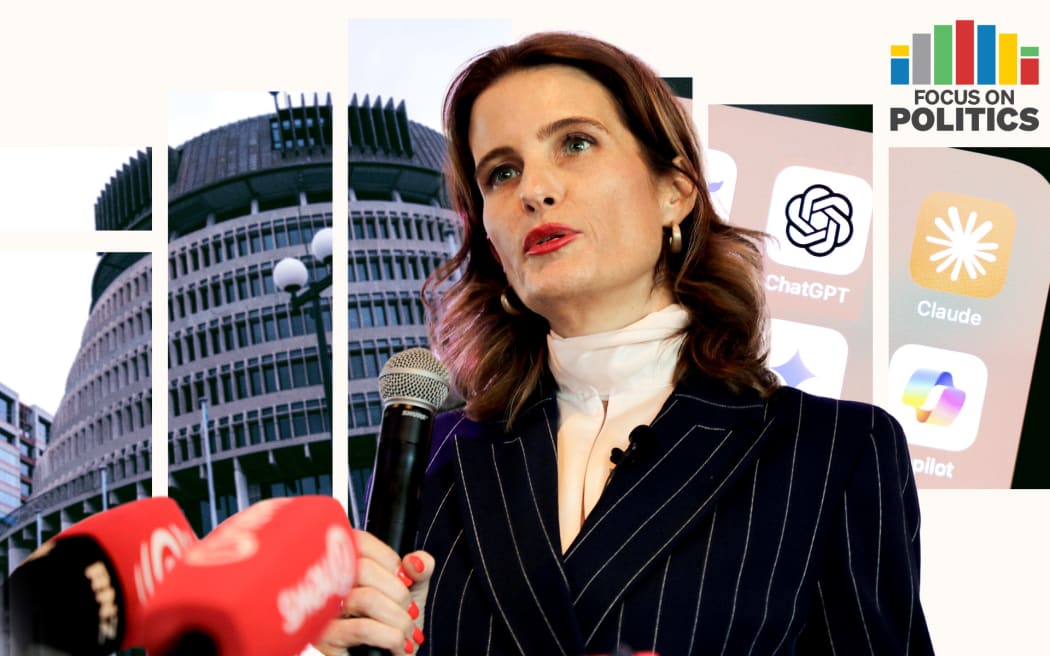 Focus on Politics: Composite of Nicola Willis and smartphone ai ap.