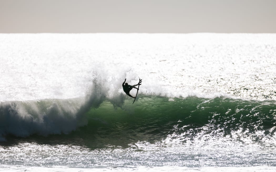 RAGLAN, NEW ZEALAND - MAY 14: WSL Champion Italo Ferreira of Brazil surfs in the practice session prior to the commencement of at the Corona Cero New Zealand Pro on May 14, 2026 at Raglan, New Zealand. (Photo by Ed Sloane/World Surf League