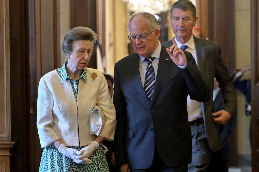 A photo of Princess Anne in Greece with Sir Tim Laurence 